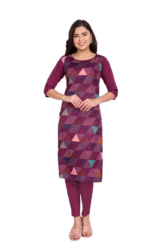 Crape Kurti 3 Regular Wear Crepe Wholesale Printed Kurti 
